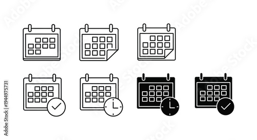 Calendar Icons Time Management Checklist