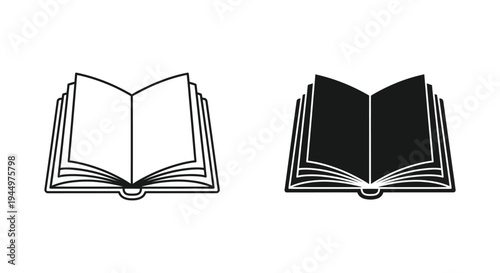 Open Book Icon Knowledge Concept Commercial