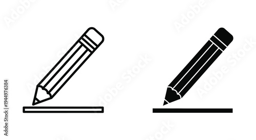 Pencil Writing Line Vector Icon Commercial Use