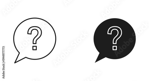 Question Mark Speech Bubble Icons Communication Business