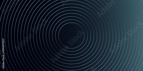 Blue abstract background with glowing circles. Swirl circular lines pattern. Geometric spiral. Twirl element. Modern graphic design. Futuristic technology concept.
