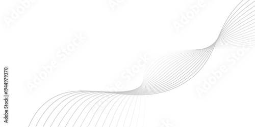 Flowing dots particles wave pattern halftone gradient curve shape isolated on white background.