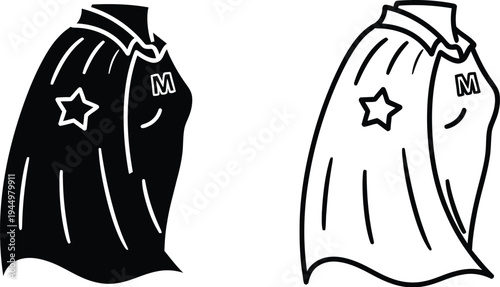 Star clothes design black white Vector