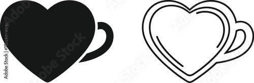Heart shaped coffee cup Vector
