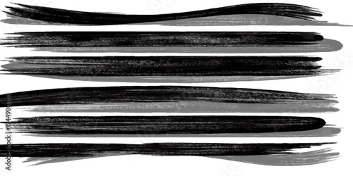 Vector grunge set of black ink and paint brush splashes, splatters, and stains for artistic border eps10