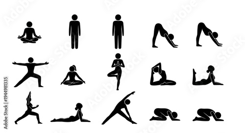 Yoga Poses Silhouettes