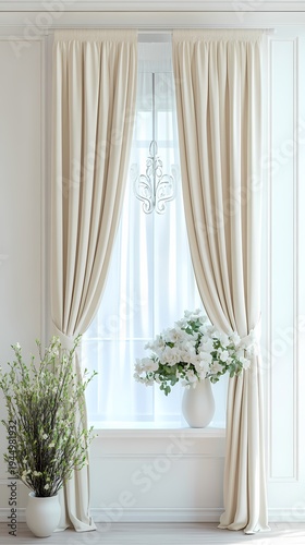 window curtains flowers booth poster background