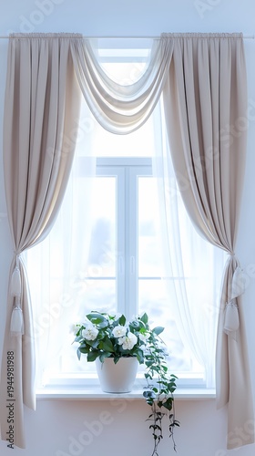 window curtains flowers booth poster background