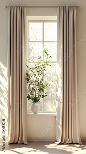 window curtains flowers booth poster background