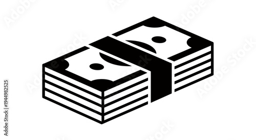 Icon of Cash Stacks Representing Money and Financial Transactions.
