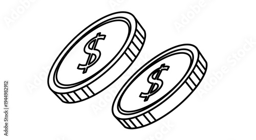 Two Coins Illustrating Financial Growth and Currency Exchange.