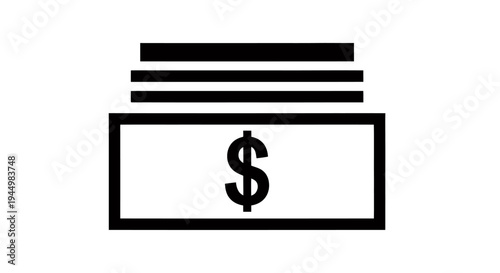Icon of cash and dollar bills representing financial transactions and wealth.