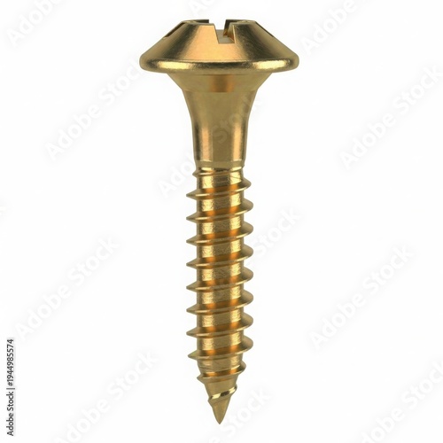 Golden wood screw with phillips head and sharp point