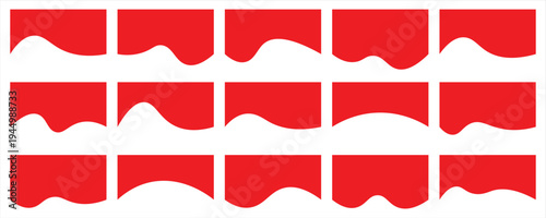 Dividers Shapes for Website Pictogram Set. Curve Lines, Drops Set of abstract design separator header and border for website and app. Different borders for website, banner, app, poster,  background .