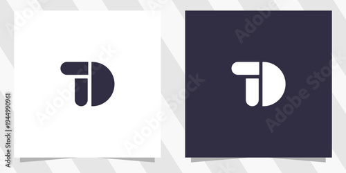letter td dt logo design vector