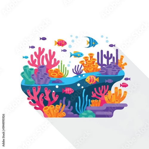 Colorful Fish Swimming Coral Reef Aquarium 1.