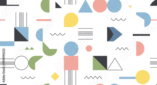 Colorful geometric shapes pattern design.