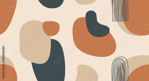 Abstract shapes in brown and gray.
