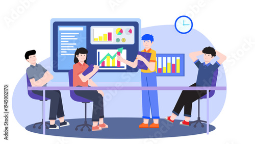 Group of professionals discussing data and analytics in a meeting