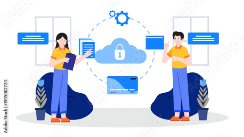 Secure cloud storage concept with data protection and privacy focus