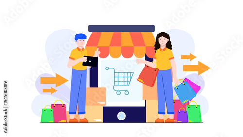 Online store platform interface for global retail and shopping