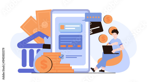 Mobile banking application interface for personal loans and finance