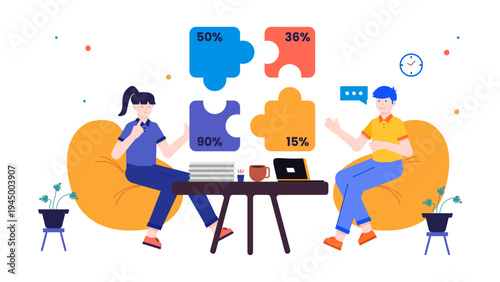 Professionals solving complex problems using logic and data analysis