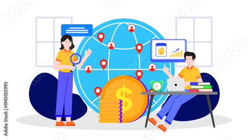 Analysis of global economy and worldwide trade market trends