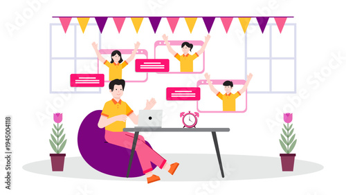 Remote team building and virtual collaboration via video call