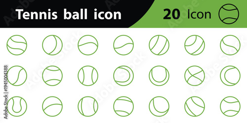 Tennis ball icon suitable design silhouette set. Tennis ball collection with static and motion versions for match, training, and game design. eps 10