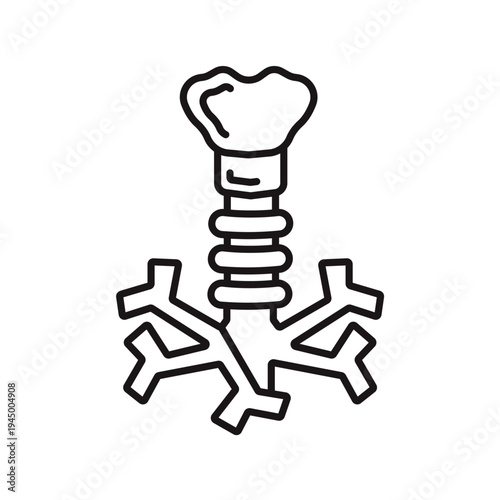 trachea icons minimalist flat style design, trachea Vector illustration on white background