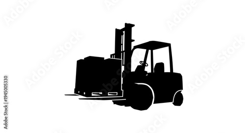 Industrial forklift icon for warehouse logistics and cargo handling