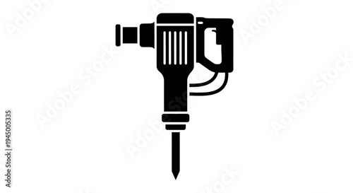 Industrial demolition hammer icon for heavy construction projects