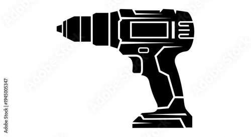 Professional cordless electric drill icon for construction work
