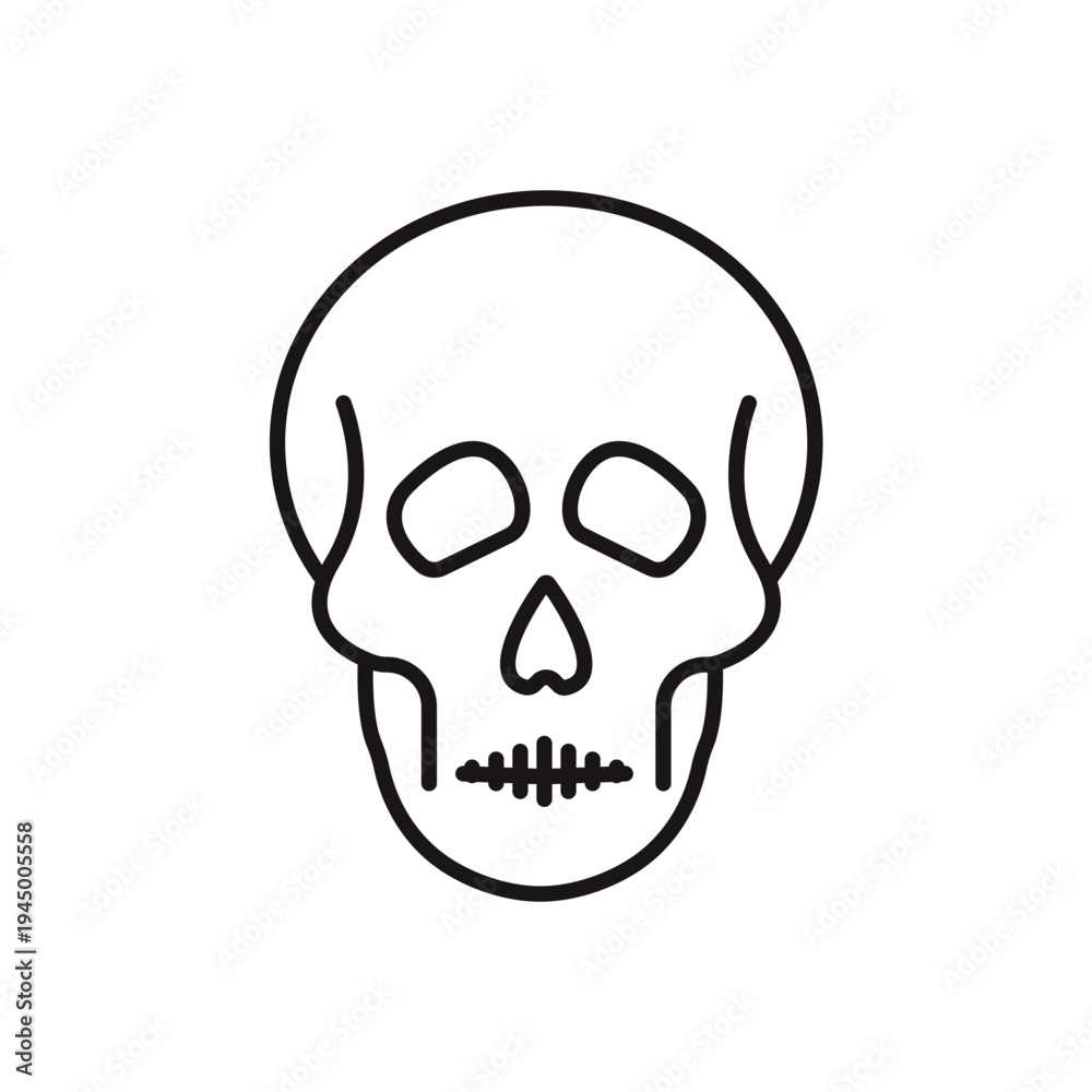 Fototapeta premium skull icons minimalist flat style design, skull Vector illustration on white background