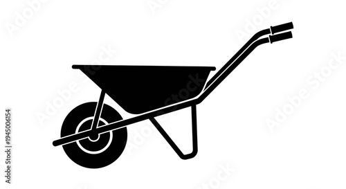 Construction wheelbarrow icon for building and landscaping work