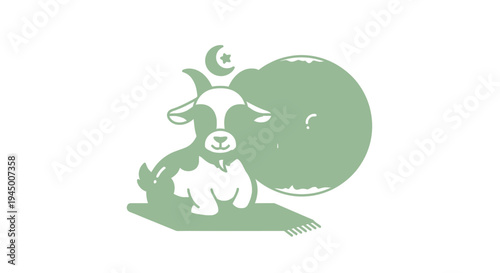 Eid al-Adha Goat Illustration - A Symbol of Sacrifice and Celebration.