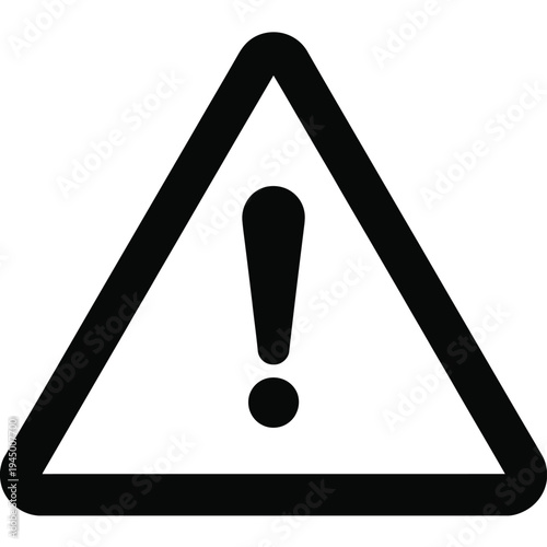 Warning danger sign with exclamation mark inside a triangle symbol representing caution and hazard