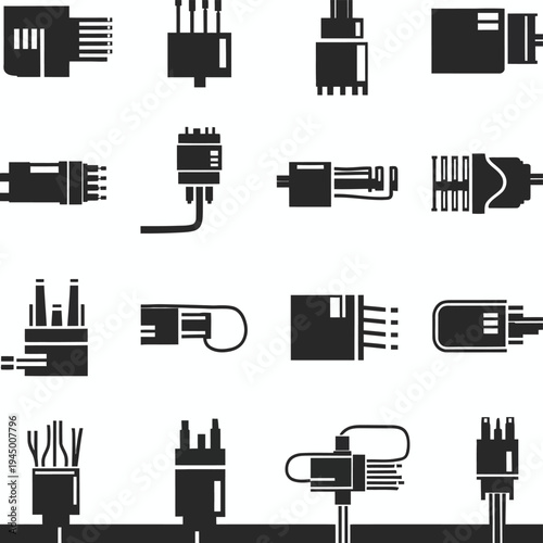 Vector illustration of a construction and industrial building icon set for business and office use