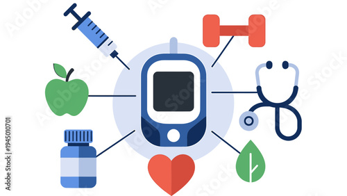 Diabetes Management Icon Design vector illustration