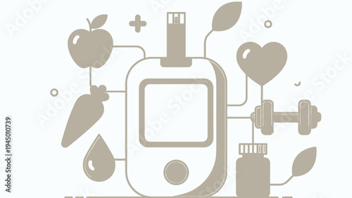 Diabetes Prevention and Management Conceptual Design vector illustration