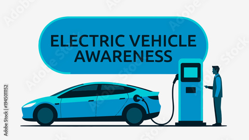 Electric Vehicle Awareness Poster Design vector illustration