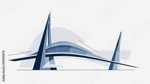 Modern Bridge Design Concept vector illustration