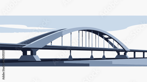 Modern Arch Bridge Design vector illustration