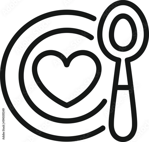 Icon of a Bubble Wand Creating a Heart- Shaped Bubble on White Background Keywords: bubble, wand, heart, love, romance, icon