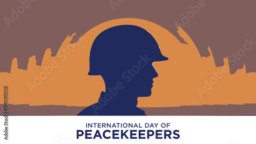 International Day Of Peacekeepers Silhouette vector illustration