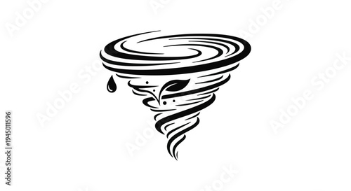 Whirling vortex symbolizes powerful natural forces and environmental change