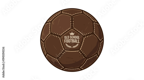 Vintage stitched soccer ball with "Old School Football" emblem