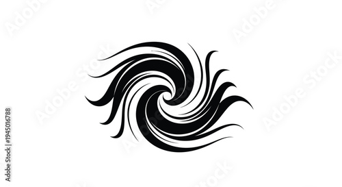 Black and white swirling abstract design