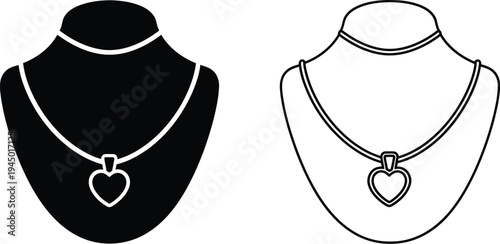 Heart necklace jewelry Vector